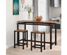 Set Tavolo + 2 Sgabelli da Barper Cucina Sala Pranzo Salotto Isola Cucina Stile Industriale,