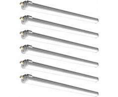 Set di 6 lampade da soffitto con faretto a luce diurna da officina a tubo LED SMD da 36 watt