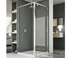 Box doccia battente vetro trasparente h 185 mod. Sintesi Duo 1 Anta 70x70 ap. 70 cm quadrato