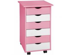 cassettiera a rotelle con 6 cassetti - cassettiera, cassettiera ufficio - rosa