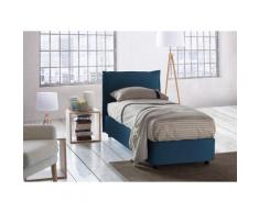 Letto contenitore Singolo Veronica, Made in Italy, Testata e rivestimento in tessuto, Apertura
