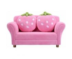 Poltrona per Bambini, Divano Letto per Bambini, in Velluto Corallo con 2 Cuscini, 90 x 54,8 x 48 cm