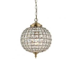 Endon Tanaro - Lampadario a 1 luce a soffitto mappamondo in ottone antico, vetro, attacco E27