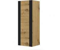 Vetrina pensile completa MONDI 125 cm rovere artigianale / nero