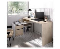 Scrivania rovere bianco lucido ufficio angolare TEDDY studio moderno pc computer
