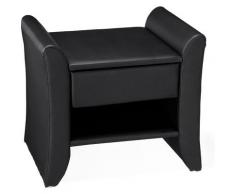 Linden nero: comodino in similpelle nero con 1 cassetto e 1 ripiano