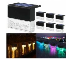 4x Luci solari a LED Lampade da parete Luce da recinzione Luce da giardino Luce per scale da esterno