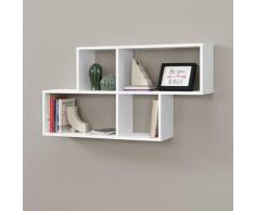 Mensola da Parete con 4 Scomparti a Cubo / Rettangolo 100 x 19,5 x 53 cm Scaffale Pensile con