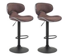 CLP - Set 2 Sgabelli Cucina Las Vegas V2 in Tessuto Marrone Nero
