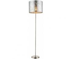 Globo - Lampada da terra di design in tessuto da soffitto proiettore lampada da lettura argento