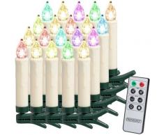 Candele a led per albero di natale wirless decorazione natalizia 20 pz / multicolor - Deuba