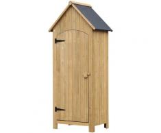 Casetta Porta Attrezzi da Giardino in Legno, Impermeabile con Porte e Mensole - Outsunny