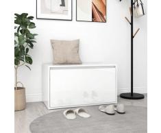 Panca da Ingresso 80x40x45 cm Bianco Lucido in Truciolato