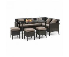 Titania Dining Lounge Set mobili da giardino angolo pranzo tavolo sgabello nero