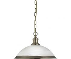 Bistro, lampada a sospensione 1 fiamma, ottone antico, vetro marmo Ottone antico acido
