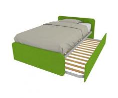 864R - Letto cameretta 120x190 1piazza e mezza con secondo letto estraibile e testate