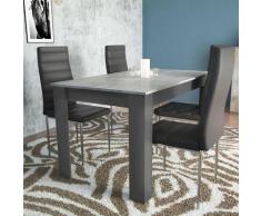 TAVOLO SOGGIORNO/CUCINA ANTRACITE E GRIGIO SCURO EFFETTO CEMENTO 138x80x74,5 h