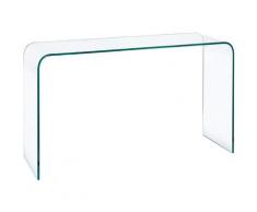 Tavolo Consolle In Vetro Temperato Curvato Elegante Z-06 Da Cucina Soggiorno Sala Da Pranzo Design