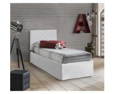 Italia, Set testata in ecopelle con rete ortopedica e mantovana, Made in Italy, adatta a letto