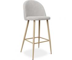 Sgabello da bar Evelyne Design Scandinavo Premium - 76cm Crema - Metallo con pittura transfer in
