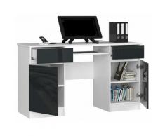 Abamihome - Scrivania Moderna, Salvaspazio, Ufficio, Scrivania con Cassettiera, 135x77x50 - Colore: