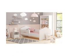 Dmora - Letto singolo per bambini, Lettino per cameretta, Letto con protezione anticaduta e