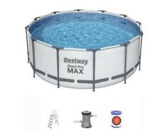 Piscina Fuori Terra Tubolare Steel Pro Max 305x100 cm con Pompa Filtro a Cartuccia 1.249 L/H con