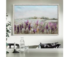 Quadro dipinto a mano su tela paesaggio campo di fiori 60x90cm W619 | Cornice 2