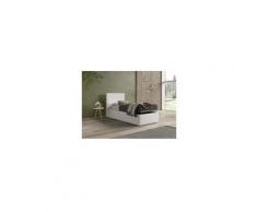 Letto Contenitore Singolo 80X190Cm In Ecopelle Bianca