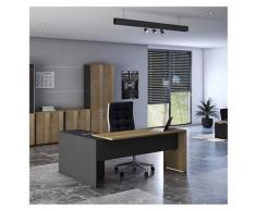 Garnero Arredamenti - Scrivania ufficio angolare reversibile 180x160cm rovere antracite fabriano