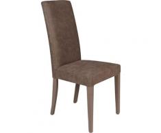 Sedia classica in ecopelle, per sala da pranzo, cucina o salotto, Made in Italy, cm 46x55h99,