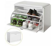 Scarpiera Panca Scarpiera Portascarpe Con Seduta Bianco FSR16-W - Sobuy