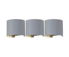 Set di 3 lampade da parete a LED per esterni per terrazza accenti UP DOWN luci