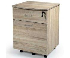 Cassettiera da ufficio rovere con cassetti chiave e rotelle cm 42 x 40 x 55 h