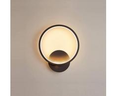 Comely - 13W LED Lampada da parete per interni Lampada da parete rotonda Nero Bianco caldo 3000K