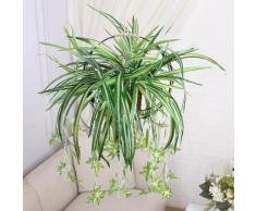 Minkurow - Artificiale Chlorophytum Pianta Appesa Edera Artificiale Realistico Foglie Verdi Appeso