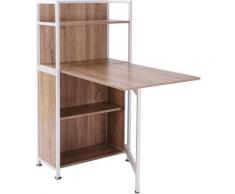 HomCom Mobiletto Angolare con Scrivania per Computer Estraibile in Legno MDF