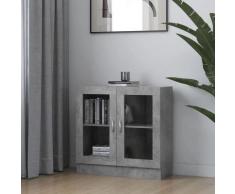 Youthup - Armadietto con Vetrina Grigio Cemento 82,5x30,5x80cm Truciolato - Grigio