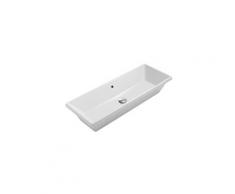 Ceramica globo Lavabo Stockholm incasso/sottopiano cm. 90x34 rettangolare bianco lucido