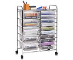 Carrello con Ruote, Carrello di Stoccaggio con 15 Cassetti Impilabili per Cucina (Chiara)
