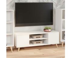 Mobile porta tv con 2 ante e 1 ripiano centrale, Credenza con piedini, Buffet da soggiorno in stile