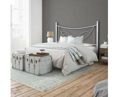 Letto in ferro matrimoniale con giroletto in ferro tulipano Bianco 166x202x h117 cm