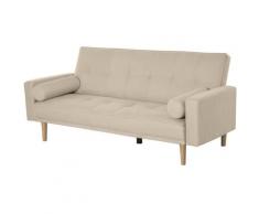 Divano Letto 3 Posti con Schienale Regolabile su 3 Livelli Beige - Homcom