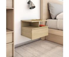 Comodino Pensile Rovere Sonoma 40x31x27 cm Truciolato VD28723 - Hommoo
