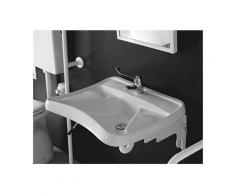 Bagnoexpert - Lavabo sospeso ergonomico 67x59 in ceramica bianco lucido - Bianco