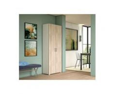 Armadio multiuso a 2 ante battenti, 100% Made in Italy, Mobile portascarpe da ingresso con 6
