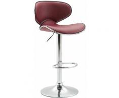 Sgabello Cucina in Ecopelle con Schienale Girevole Imbottito di Design vari colori colore : Bordeaux