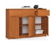 Mobile Ingresso Consolle Credenza Moderna Comò 3 Cassetti 3 Ante 140x99 x40 - Colore: Noce