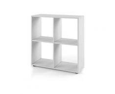 Scaffale a gradino Libreria Scaffale Bianco 4 scomparti Cubo Legno