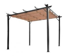 Outsunny - Gazebo Pergola da Giardino 3X4m Telo Scorrevole in Poliestere Impermeabile e Struttura